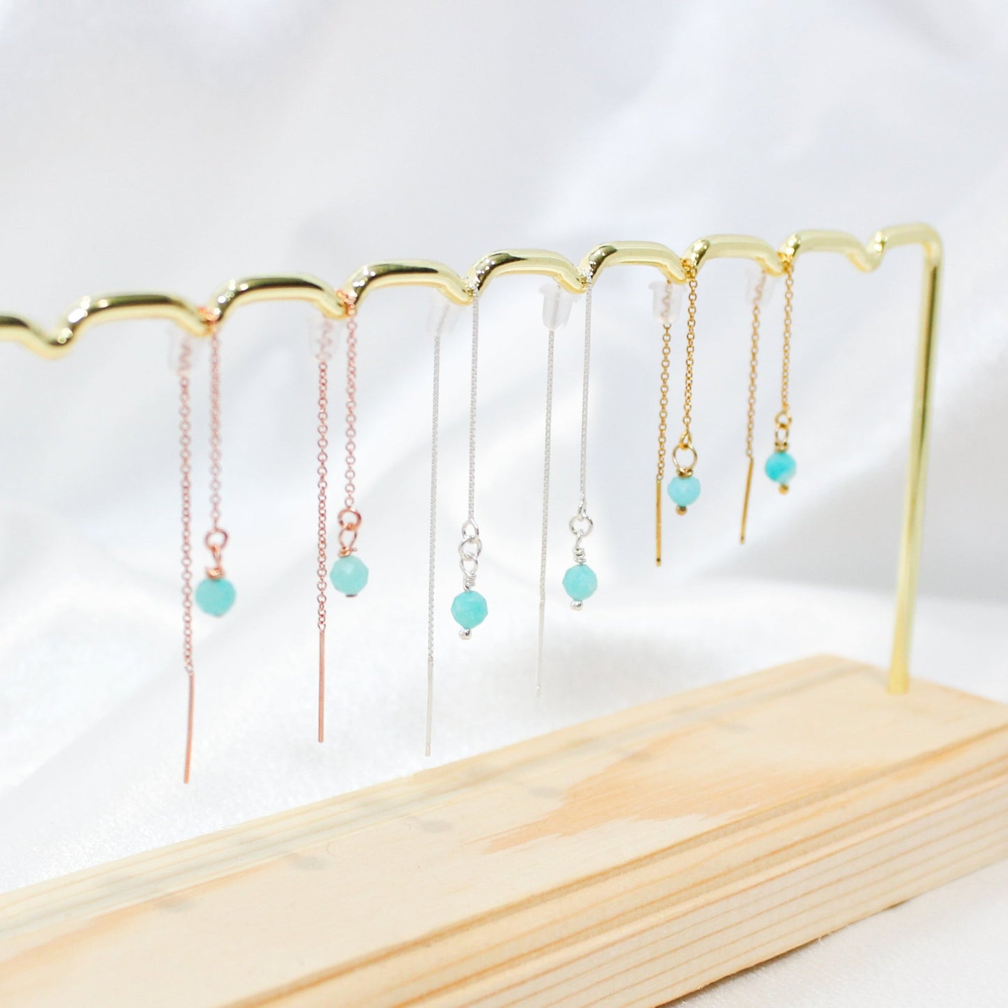 Elsie • Amazonite • Threader Earrings - Rae and Jayde -