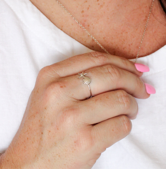 Starfish & Shell Ring