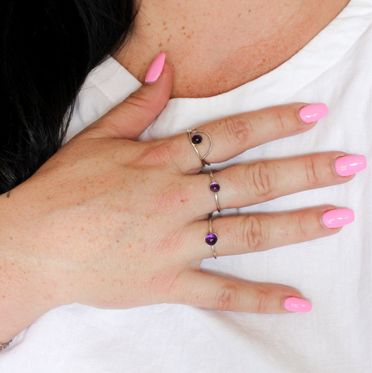 Amethyst Stacking Rings