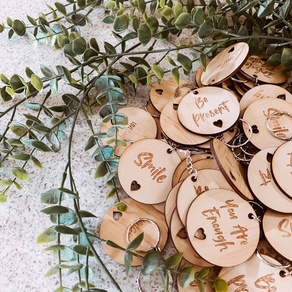 Wooden Inspire Keyrings - 6 Designs - Rae and Jayde -